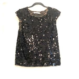 Zara sequined, cap sleeve top